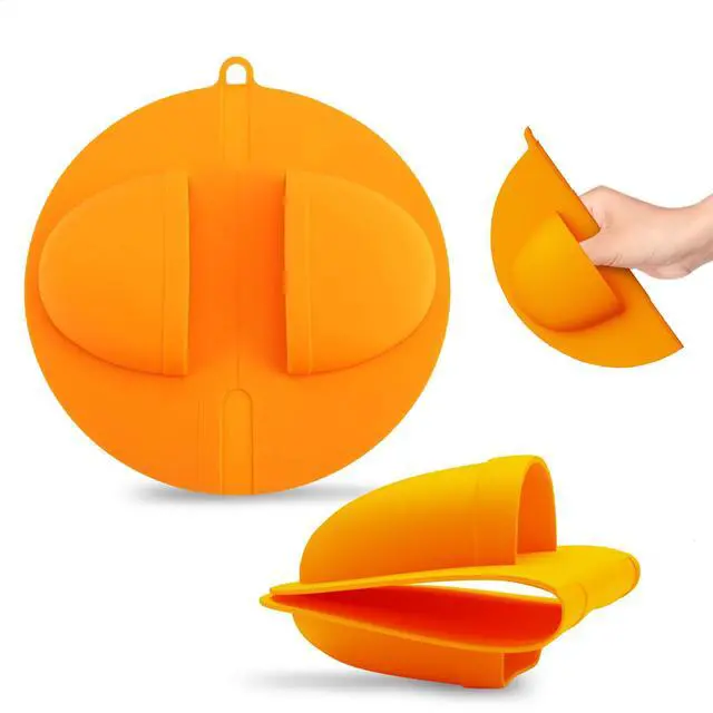 Main image of Silicone BBQ Grill Mitts, 480°F Heat-Resistant (Yellow)