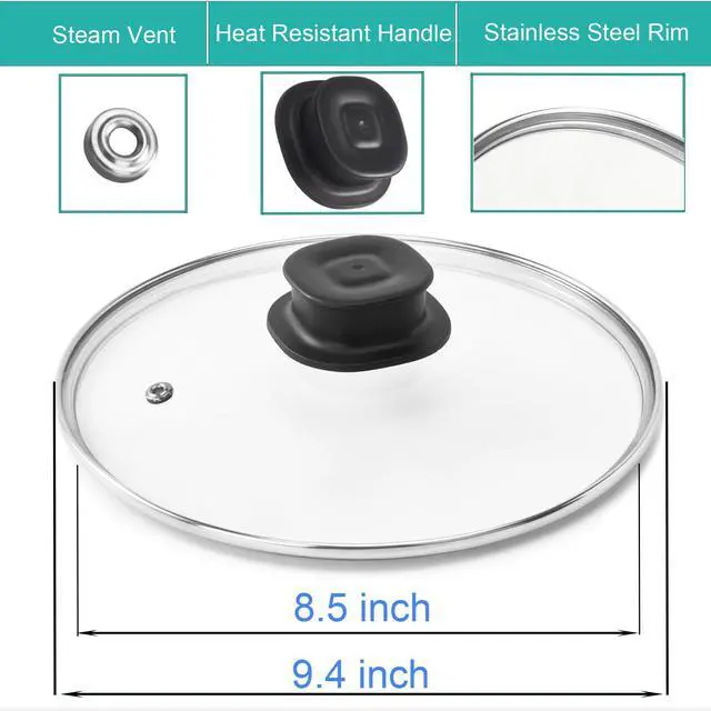 Alt view image 3 of 7 - Lid for Instant Pot 6 QT & 5QT, 9.4IN Glass Pot Cover for Instapot 6 Quart