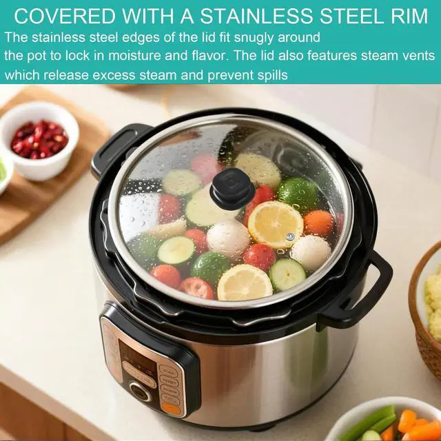 Alt view image 5 of 7 - Lid for Instant Pot 6 QT & 5QT, 9.4IN Glass Pot Cover for Instapot 6 Quart
