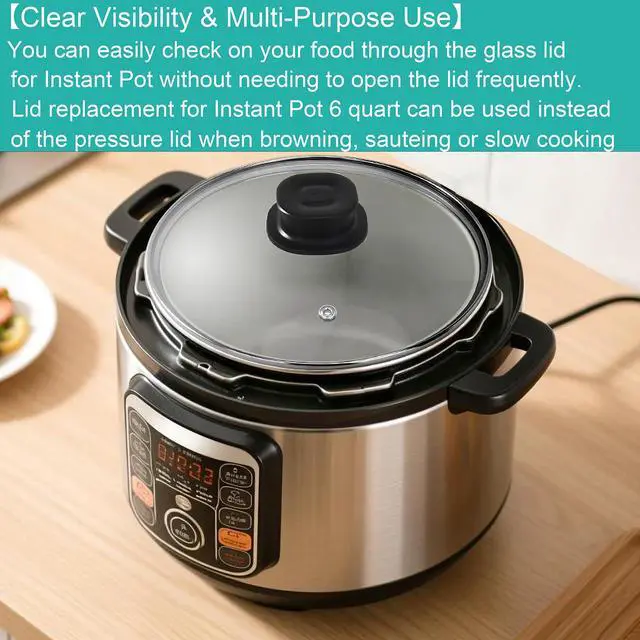 Alt view image 7 of 7 - Lid for Instant Pot 6 QT & 5QT, 9.4IN Glass Pot Cover for Instapot 6 Quart