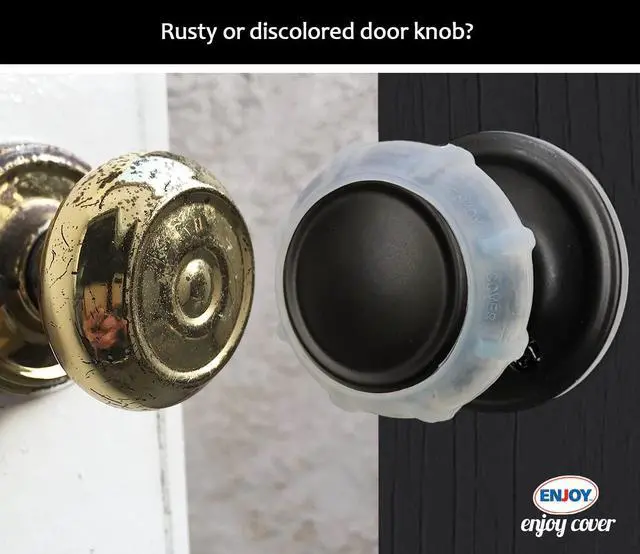 Alt view image 4 of 6 - Silicone Door knob Grips Maximum Grip Nonslip Arthritis & Senior Living Aids Grippy Easy Open Fits All Door Knob Universal Size Decorative (Foggy Clear)