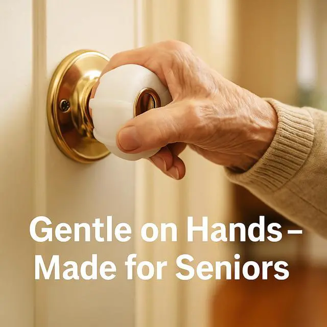 Alt view image 5 of 6 - Silicone Door knob Grips Maximum Grip Nonslip Arthritis & Senior Living Aids Grippy Easy Open Fits All Door Knob Universal Size Decorative (Foggy Clear)