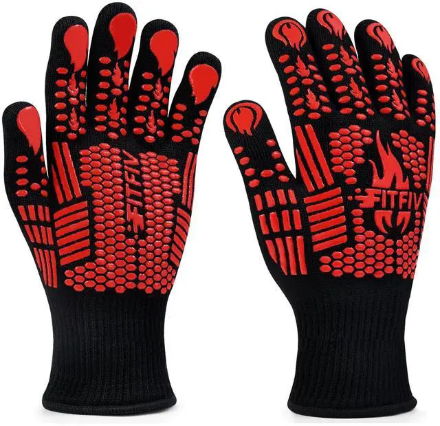Main image of BBQ Gloves, Oven Gloves, 1472°F Extreme Heat Resistant Barbecue Gloves, Silicone Non-Slip Oven Mitts, Kitchen for Cooking, Grilling, and Baking
