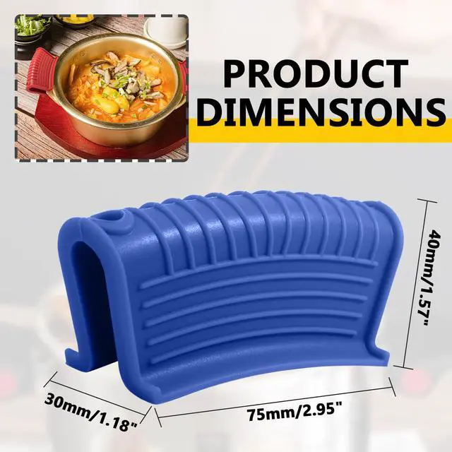Alt view image 2 of 7 - Silicone Hot Pan Handle Holder, Red + Blue