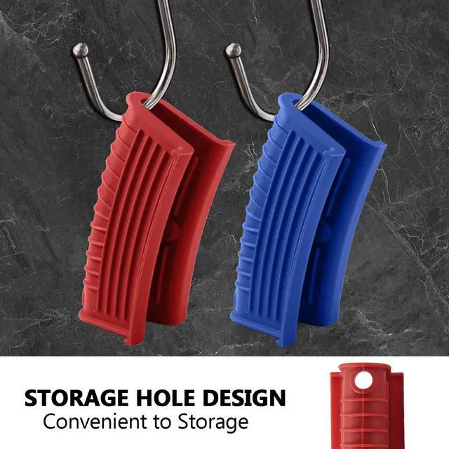 Alt view image 5 of 7 - Silicone Hot Pan Handle Holder, Red + Blue