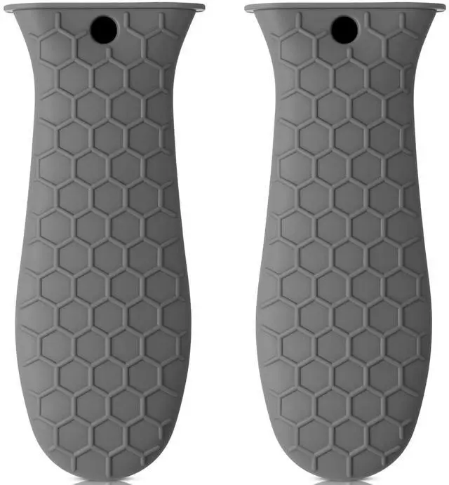Main image of Silicone Handle Cover for Cast Iron Skillet Kitchen Silicone Handles for Pots and Pans Non-Slip Pot Holder Sleeve for Fry Pan Griddles Metal Aluminum Cookware(Grey)