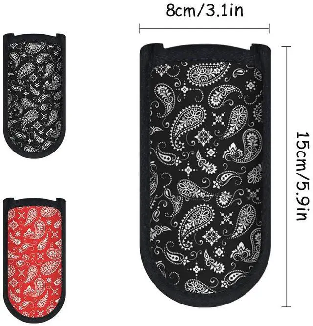 Alt view image 2 of 6 - Hot Pot Handle Holder Cover for Kitchen Heat Resistant Hot Handle Sleeve Holder Cast Iron Pan Skillet Handle Cover Potholders for Cooking and Baking (5.Upgraded Style-Black 4pcs)