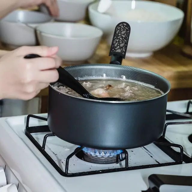 Alt view image 4 of 6 - Hot Pot Handle Holder Cover for Kitchen Heat Resistant Hot Handle Sleeve Holder Cast Iron Pan Skillet Handle Cover Potholders for Cooking and Baking (5.Upgraded Style-Black 4pcs)