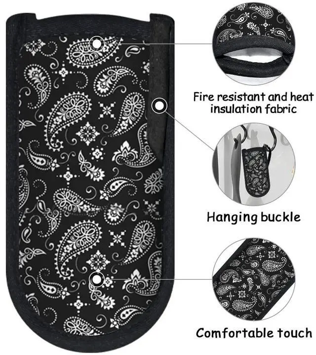 Alt view image 6 of 6 - Hot Pot Handle Holder Cover for Kitchen Heat Resistant Hot Handle Sleeve Holder Cast Iron Pan Skillet Handle Cover Potholders for Cooking and Baking (5.Upgraded Style-Black 4pcs)