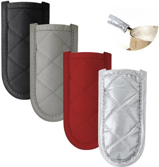 Main image of Cast Iron Skillet Handle Covers, Pot Handle Covers Heat Resistant, Hot Pan Sleeve Skillet Mitt Holder Non Slip for Kitchen Cooking BBQ and Baking Cookware Tools (Black,Red,Beige)