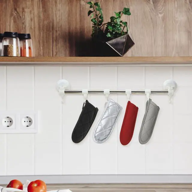 Alt view image 4 of 6 - Cast Iron Skillet Handle Covers, Pot Handle Covers Heat Resistant, Hot Pan Sleeve Skillet Mitt Holder Non Slip for Kitchen Cooking BBQ and Baking Cookware Tools (Black,Red,Beige)