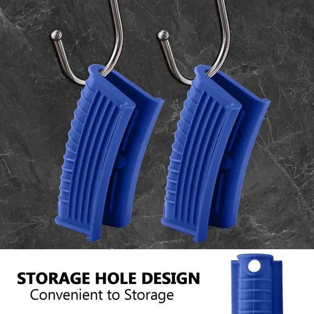 Alt view image 5 of 7 - Silicone Hot Handle Holder Sleeve Set, Blue, 4 Pieces