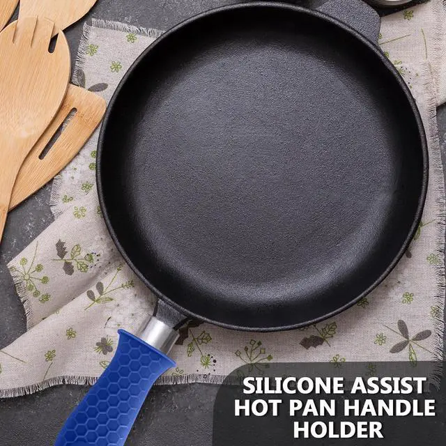Alt view image 7 of 7 - Silicone Hot Handle Holder Sleeve Set, Blue, 4 Pieces