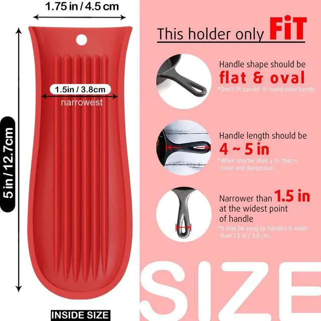Alt view image 2 of 7 - Heatproof Cast Iron Handle Cover Holder for Hot Skillet Pan