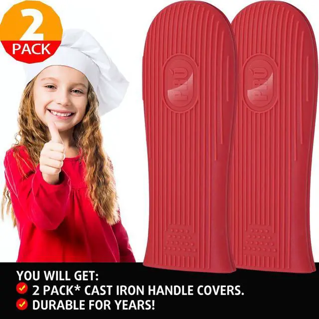 Alt view image 7 of 7 - Heatproof Cast Iron Handle Cover Holder for Hot Skillet Pan