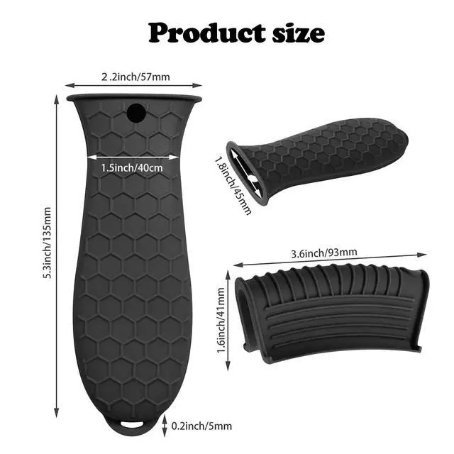 Alt view image 2 of 7 - Silicone Hot Handle Holders Cover, Assist Pan Handle Sleeve Pot,Non-Slip Pot Holder Sleeve,Frying Pan Casserole Oven Tray Baking Sheets Casserole Cookware(Black)