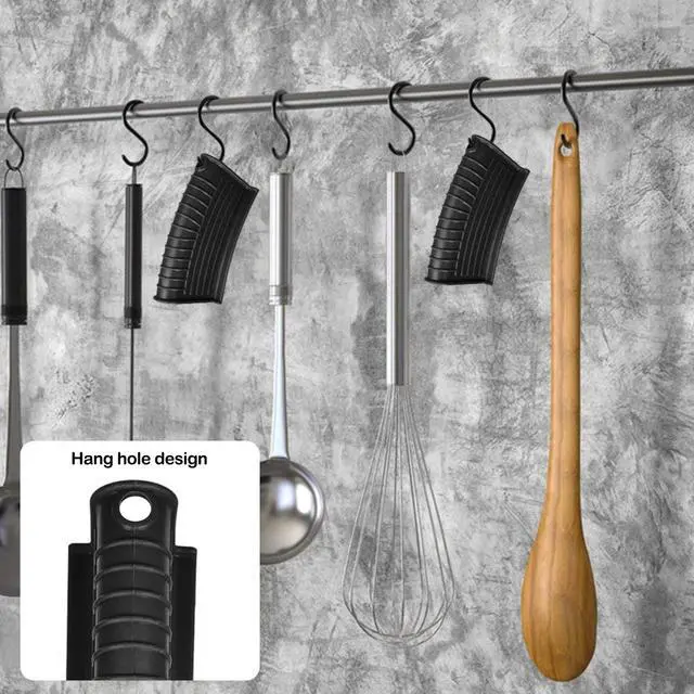 Alt view image 5 of 7 - Silicone Hot Handle Holders Cover, Assist Pan Handle Sleeve Pot,Non-Slip Pot Holder Sleeve,Frying Pan Casserole Oven Tray Baking Sheets Casserole Cookware(Black)