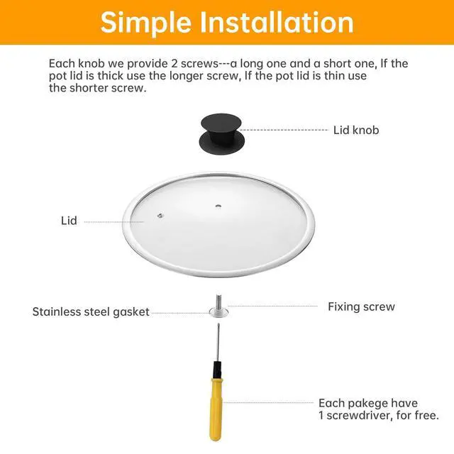 Alt view image 3 of 7 - Universal Pot Lid Replacement Knobs, Silicone Pan Lid Holding Handles, Heat Resistant and Prevent Static Electricity, Non-Slip Handle for Kitchen Cookware Lids and Covers
