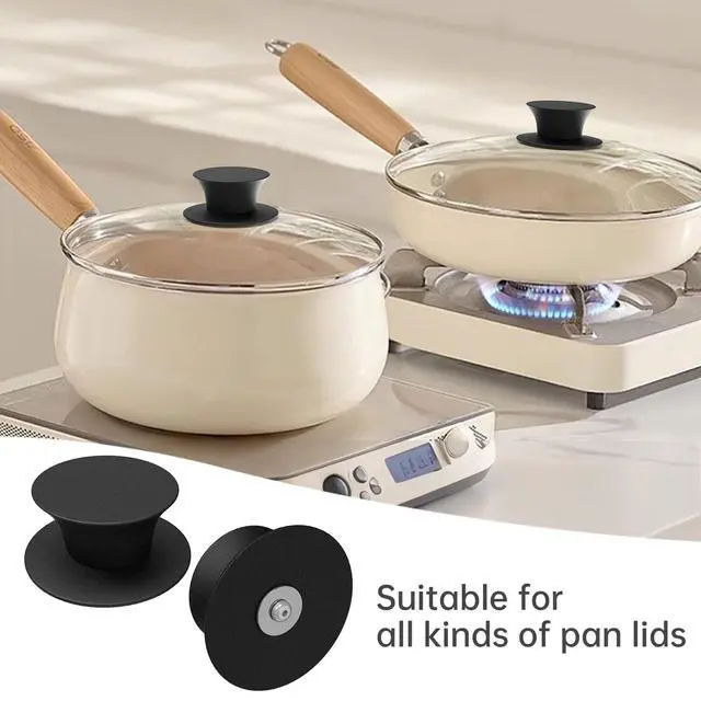 Alt view image 7 of 7 - Universal Pot Lid Replacement Knobs, Silicone Pan Lid Holding Handles, Heat Resistant and Prevent Static Electricity, Non-Slip Handle for Kitchen Cookware Lids and Covers