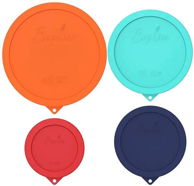 Main image of Silicone Replacement Lids for Pyrex Sculpted Glass & Tinted Glass Bowls Mixing Bowls4 size