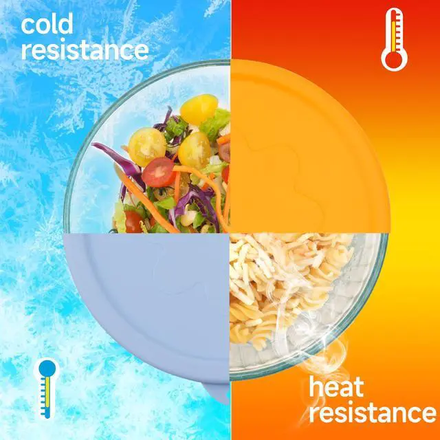 Alt view image 7 of 7 - Silicone Replacement Lids for Pyrex 7402-S 1.3 Qt, 7403-S 2.3 Qt, 7404-S 4.5 Qt Sculpted Tinted Glass Mixing Bowls (BOWL NOT INCLUDED)