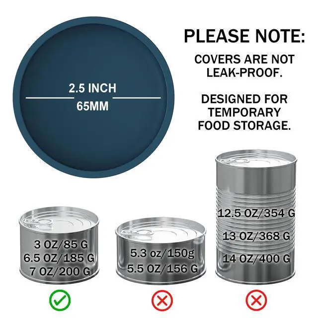 Alt view image 2 of 5 - Cat Food Can Lids for 3oz Small Pet Cans, 3-Pack, Dark Blue