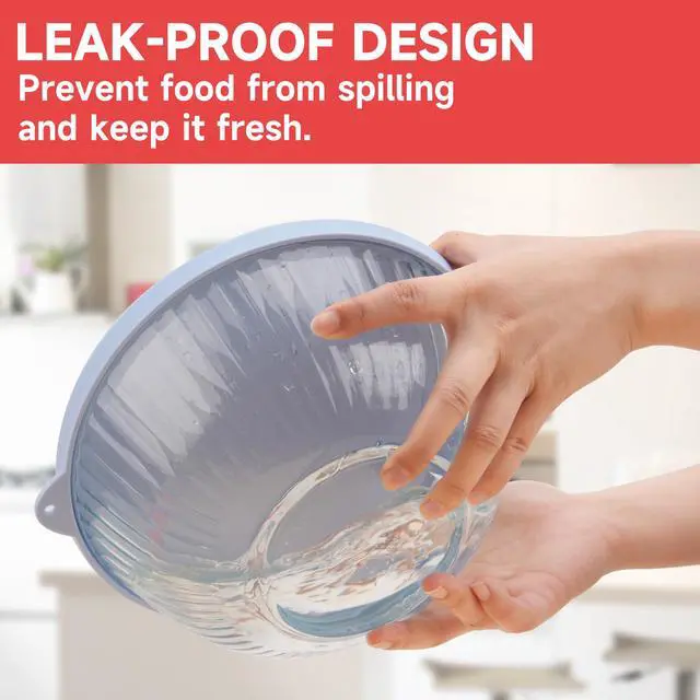 Alt view image 4 of 7 - Silicone Lids for Pyrex Sculpted Glass Mixing Bowls - Assorted Sizes Fit with 7401-S 3-cup, 7402-S 6-cup, 7403-S 10-cup, & 7404-S 4.5-Quart, Dishwasher & Microwave Safe (Lids Only)