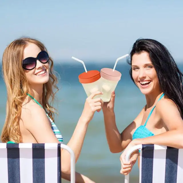 Alt view image 3 of 6 - Drink Covers for Alcohol Protection Cup Covers for Drinks Silicone Lids Straw Cover 4 Colors, Gifts for Daughters, College Girls and Women