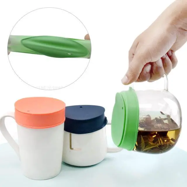 Alt view image 5 of 6 - Drink Covers for Alcohol Protection Cup Covers for Drinks Silicone Lids Straw Cover 4 Colors, Gifts for Daughters, College Girls and Women