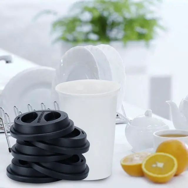 Alt view image 2 of 6 - Coffee Mug Lids(3.15"Inner Diameter,3.43"Outer Diameter), KSENDALO Thicker Eco Reusable Silicone Travel Mug Lids, Silicone Cup Cover Set,Black(5pcs)