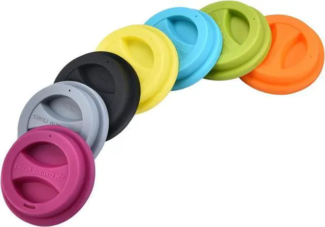 Alt view image 6 of 6 - Coffee Mug Lids(3.15"Inner Diameter,3.43"Outer Diameter), KSENDALO Thicker Eco Reusable Silicone Travel Mug Lids, Silicone Cup Cover Set,Black(5pcs)