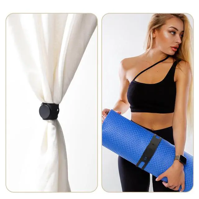 Alt view image 5 of 7 - Reusable Silicone Latch Strap, Secures Slow Cooker Lid, Pot, Bento Box, 21in Durable Elastic Self-Lock Tie for Organizing&Bundling Cords, Curtain, Yoga Mat (Black&Black&Black)