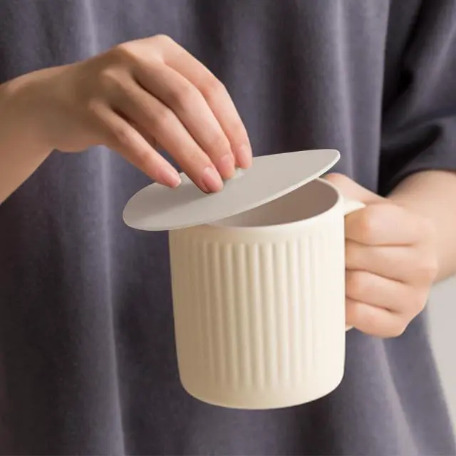 Alt view image 3 of 7 - Silicone Cup Cover Lids, 4.3 Inch, 2 Pack - Ivory