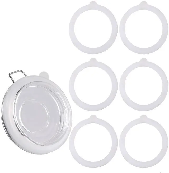 Main image of 4.5 Inch Silicone Replacement Gaskets for Jars Rubber Seals for 3.5 Inch Mouth Glass Jars (White)