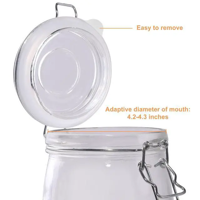 Alt view image 2 of 5 - 4.5 Inch Silicone Replacement Gaskets for Jars Rubber Seals for 3.5 Inch Mouth Glass Jars (White)