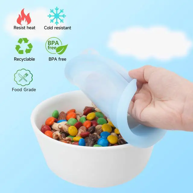 Alt view image 3 of 7 - Silicone Lids for Corelle Vitrelle 428-PC 28-Oz Soup/Cereal Bowls, Freezer & Microwave & Dishwasher Safe (Bowl not included)