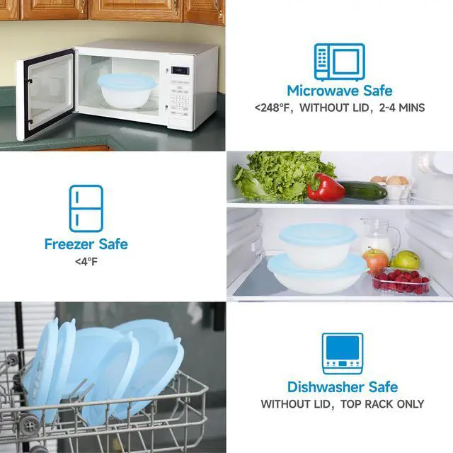 Alt view image 6 of 7 - Silicone Lids for Corelle Vitrelle 428-PC 28-Oz Soup/Cereal Bowls, Freezer & Microwave & Dishwasher Safe (Bowl not included)