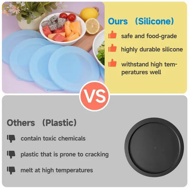 Alt view image 5 of 7 - Silicone Lids for Corelle Vitrelle 428-PC 28-Oz Soup/Cereal Bowls, Freezer & Microwave & Dishwasher Safe (Bowl not included)