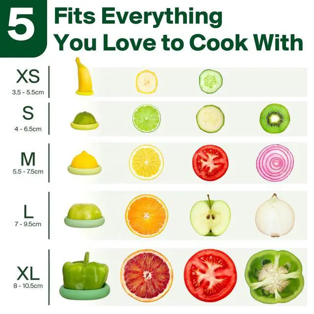 Alt view image 5 of 7 - Reusable Silicone Food Savers | BPA Free | Plastic Free Food Storage | Dishwasher Safe | Fruit & Vegetable Produce Storage for Onion, Tomato, Lemon, Banana & Cans | Round, Sage Green