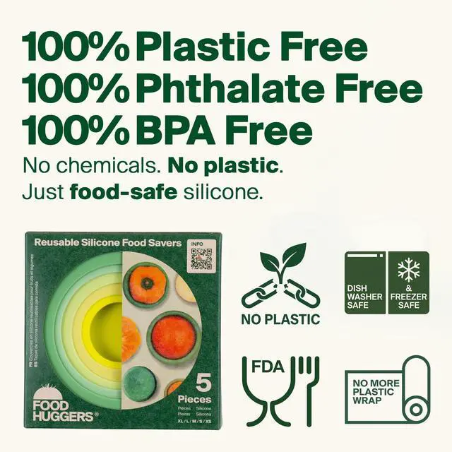Alt view image 2 of 7 - Reusable Silicone Food Savers | BPA Free | Plastic Free Food Storage | Dishwasher Safe | Fruit & Vegetable Produce Storage for Onion, Tomato, Lemon, Banana & Cans | Round, Sage Green