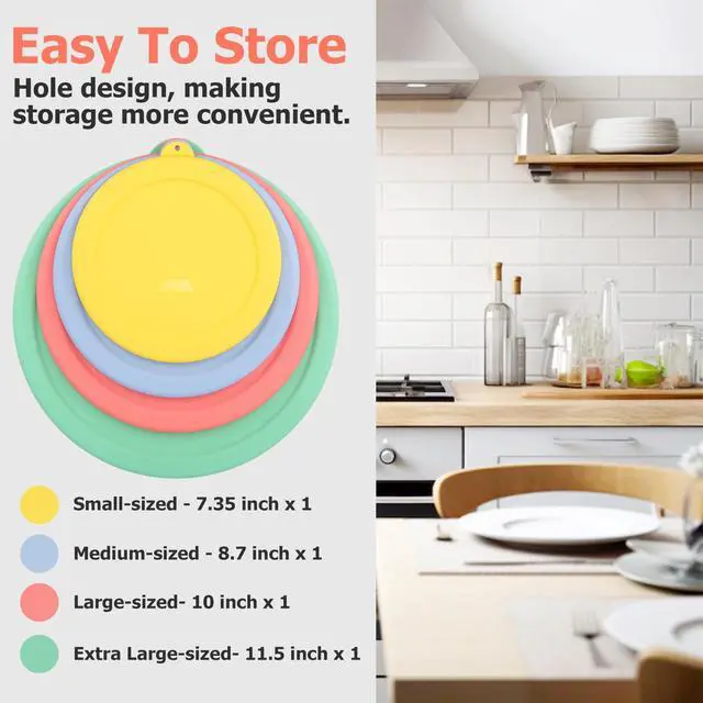 Alt view image 7 of 7 - Silicone Replacement Lids Only Fit for Pyrex 322 1 Quart | 323 1.5 Quart | 325 2.5 Quart | 326 4 Quart Prepware Glass Mixing Bowls, Food Grade, Dishwasher & Microwave Safe (Bowl not included)