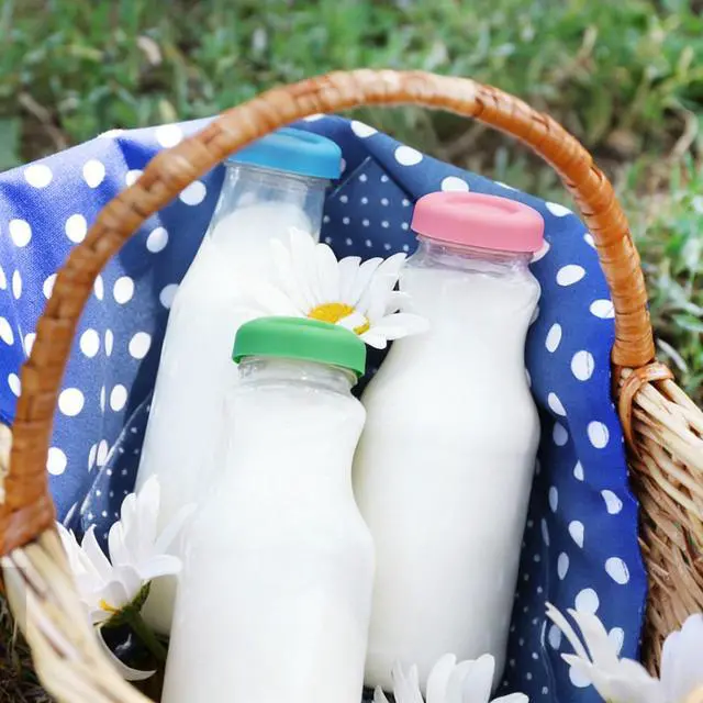 Alt view image 5 of 6 - Silicone Milk Bottle Caps for 48mm Diameter Jug, Reusable Glass Milk Bottle Lids Durable Replacement Tops Fit for Most 1-quart, Half-gallon, 64oz, 2L Sizes, Dishwasher Safe