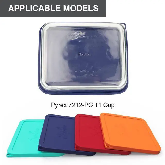 Alt view image 2 of 6 - Cup Silicone Replacement Rectangle Lids for Pyrex Glass 7212-PC