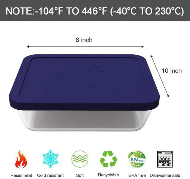 Alt view image 3 of 6 - Cup Silicone Replacement Rectangle Lids for Pyrex Glass 7212-PC