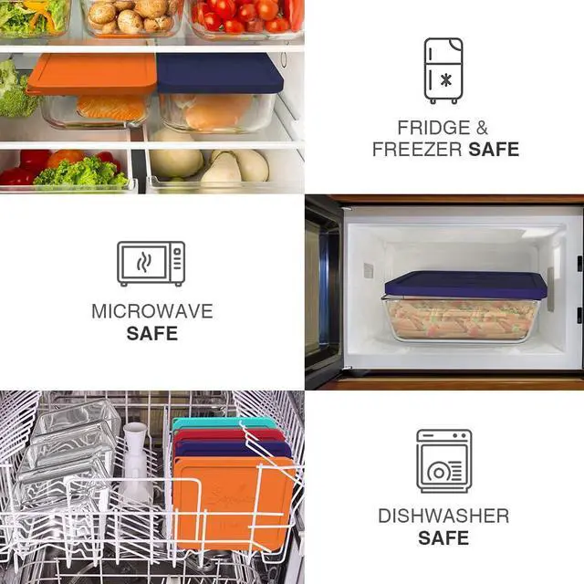 Alt view image 5 of 6 - Cup Silicone Replacement Rectangle Lids for Pyrex Glass 7212-PC
