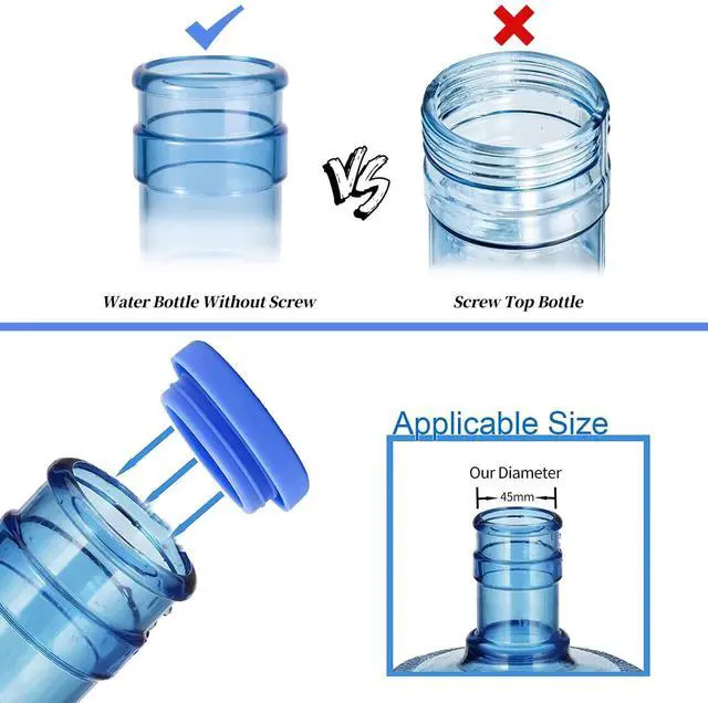 Alt view image 4 of 7 - Silicone Replacement Caps Pack of 6, No Spill 5 Gallon Water Jug Lids Leak Proof Fit 55mm Bottles