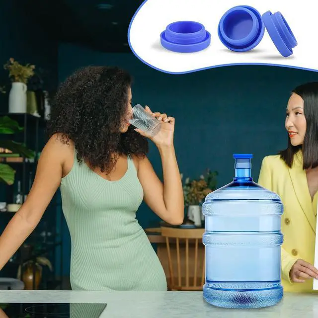 Alt view image 7 of 7 - Silicone Replacement Caps Pack of 6, No Spill 5 Gallon Water Jug Lids Leak Proof Fit 55mm Bottles