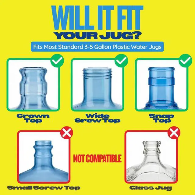 Alt view image 3 of 7 - Gallon Water Jug Cap No Spill, Fits All Standard 3 & 5 Gal Jugs Reusable Silicone Jug Lid & Caps Replacement, Leak-Proof Water Bottle Cap 3 Pack