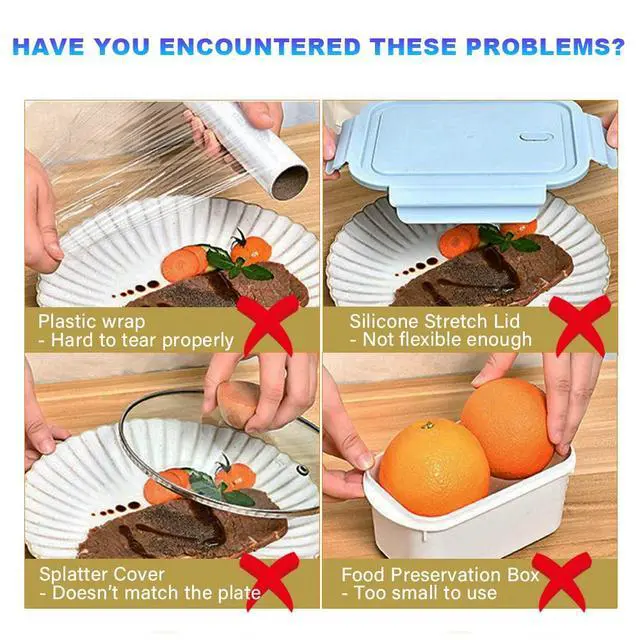 Alt view image 2 of 7 - Plastic Elastic Bowl Covers Reusable,Food Storage Covers with Elastic Bowl Covers for Leftover, Plastic Covers for Bowls Fresh Keeping Bags for Family Outdoor Picnic (Thicken)