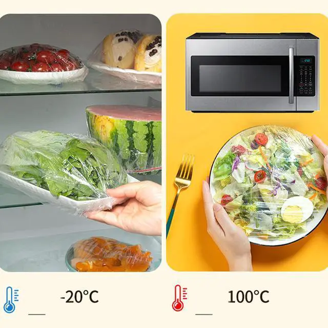 Alt view image 4 of 7 - Plastic Elastic Bowl Covers Reusable,Food Storage Covers with Elastic Bowl Covers for Leftover, Plastic Covers for Bowls Fresh Keeping Bags for Family Outdoor Picnic (Thicken)